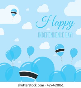 Botswana Independence Day Flat Patriotic Design. Motswana Flag Balloons. Happy National Day Botswana Vector Patriotic Design. Celebration Balloons Patriotic Design.