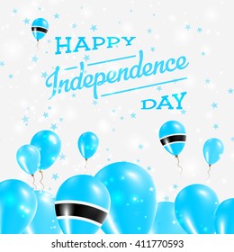 Botswana Independence Day Patriotic Design. Balloons in Motswana National Colors. Happy Independence Day Botswana Vector Greeting Card.