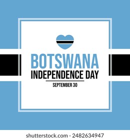Botswana Independence Day poster vector illustration. Botswanan flag square frame vector. Abstract Botswana flag symbol. Template for background, banner, card. September 30 of every year
