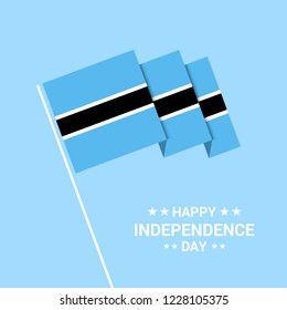 Botswana Independence day typographic design with flag vector