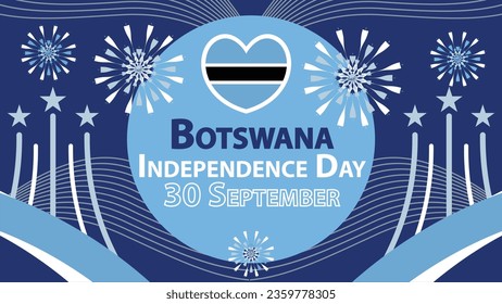 Botswana Independence Day vector banner design. Happy Botswana Independence Day modern minimal graphic poster illustration.