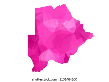 botswana Map - Abstract geometric rumpled triangular low poly style gradient graphic on white background , line dots polygonal design for your . Vector illustration