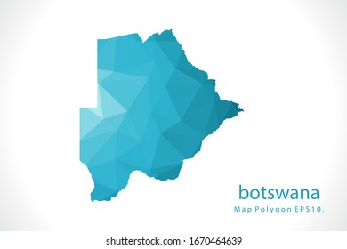botswana Map Abstract geometric rumpled triangular low poly style gradient graphic on white background
