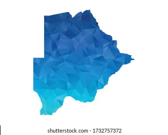 Botswana Karte - Abstrakte geometrisch gezinkte dreieckige Low-Poly-Stil-Grafik auf weißem Hintergrund , polygonales Design für Ihre. Vector Abbildung 10.