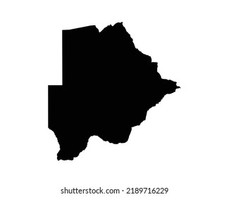 Botswana Map. Batswana Country Map. Motswana Black and White National Outline Border Boundary Shape Geography Territory EPS Vector Illustration Clipart