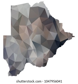 botswana map - Black, grey, geometric rumpled low poly style gradient graphic background, polygonal design for your. Vector illustration eps 10. 