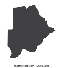 Botswana map in black on a white background. Vector illustration