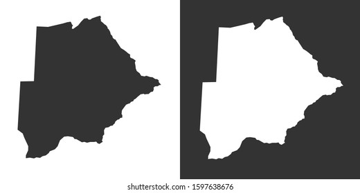 Botswana Map With Black and White Color Vector