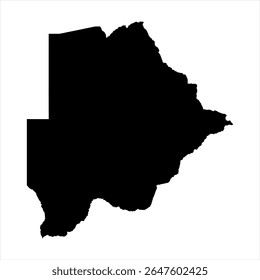 Botswana Map - black World Map International vector template with High detailed isolated on white background - Vector