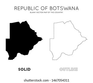 Botswana map. Blank vector map of the country. Borders of Botswana for your infographic. Vector illustration.