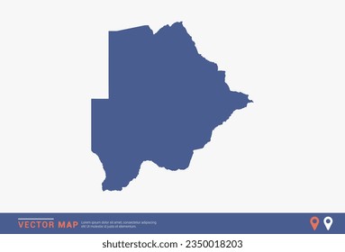 Botswana Map - blue abstract style isolated on white background for infographic, design vector.