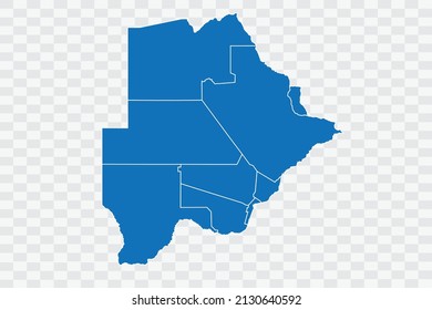 Botswana Map blue Color on Backgound png