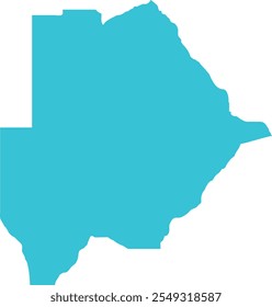 Botswana MAP in Blue, Country Map, Botswana, Border Map, Border line of Botswana, Geographic Map