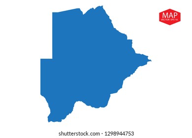 Botswana map - blue pastel graphic background . Vector illustration eps 10.Vector map-Botswana country.High detailed blue map of Botswana. - Vector