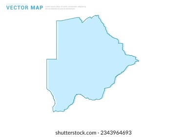 Botswana map blue silhouette isolated on white background, illustration template vector.