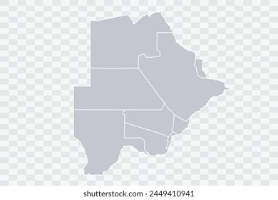 Botswana Map Cloud Color on White Background quality files Png