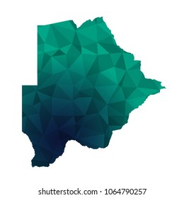 Botswana map - Colorful Polygonal map of Botswana rumpled triangular low poly style gradient graphic background , Vector illustration eps 10.