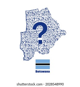 Botswana map flag made from question mark.