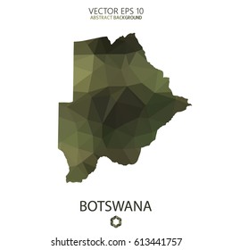 Botswana map in geometric polygonal military style.Abstract tessellation,modern design background. Vector illustration eps 10.
