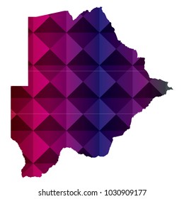 Botswana map in geometric polygonal style. Abstract Polygon Map. Low Poly Color Rainbow Botswana map of isolated.
 Vector Illustration EPS10.