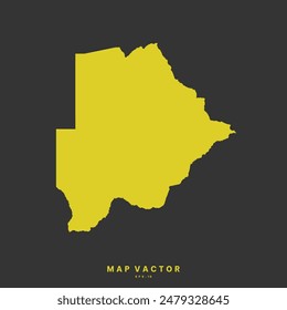 Botswana map golden yellow color High Detailed on gray background. Abstract design vector illustration eps 10