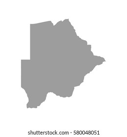 Botswana map in gray on a white background