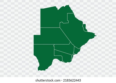 Botswana Map green Color on White Background quality files Png