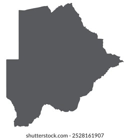 Botswana map. Map of Botswana in grey color