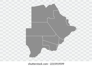 Botswana Map grey Color on White Background  Png