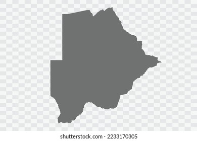 Botsuana Mapa de color gris en blanco sin línea de demarcación Fondo Png