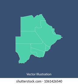 Botswana map - High detailed color map of Botswana. flat design style, clean and modern.Vector illustration eps 10