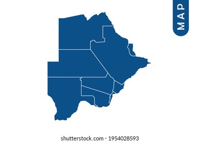 Botswana map High Detailed on white background. Abstract design vector illustration eps 10
