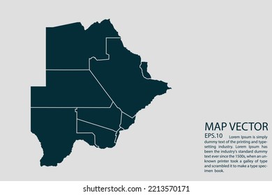 Botswana map High Detailed on white background. Abstract design vector illustration eps 10