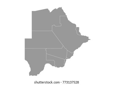 botswana map. High detailed map of botswana on white background. Vector illustration eps 10.