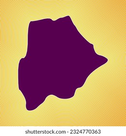 Botswana map icon. Country shape on radiant striped gradient background. Botswana vibrant poster. Classy vector illustration.