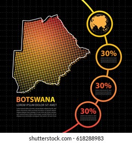 Botswana map infographic design template