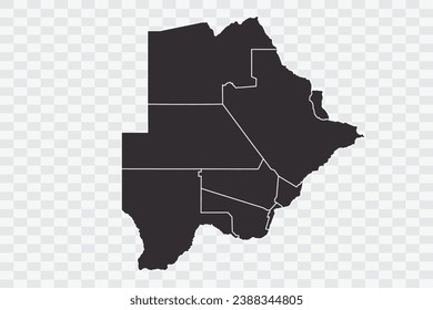 Botswana Map iron Color on White Background quality files Png