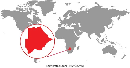 
Botswana map. Isolated world map. Isolated on white background. Vector illustration.