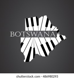 botswana map logo made from piano