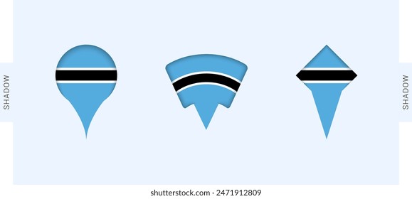 Botswana Map Markers Set. Perfect for projects related to Botswana, travel, geography, and international representation. Vector collection.