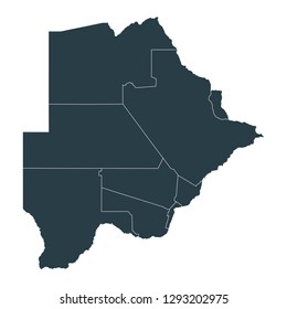 Botswana map on White background vector, Botswana Map Outline Shape Gray on White Vector Illustration, High detailed Gray illustration map Botswana.