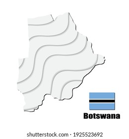 Botswana map on white background. vector illustration.