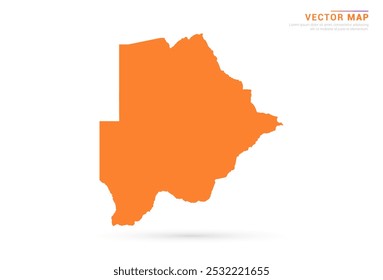 Botswana Map - orangefarbener abstrakter Stil einzeln auf weißem Hintergrund, Vektor.