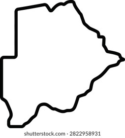 Botswana map outline icon in flat vector style, showing the botswanan national border silhouette. Ideal for Africa geography projects, travel apps, infographics, education materials, and location-based digital or prin...