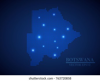 botswana map page symbol for your web site design botswana map logo, app, UI. Wire frame 3D mesh polygonal network line, design sphere, dot and structure. botswana map.vector illustration eps 10.