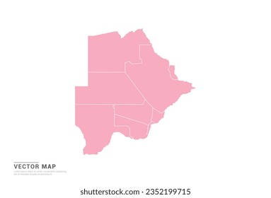 Mapa de Botsuana - Estilo abstracto rosado aislado en fondo blanco para infografía, vector de diseño.