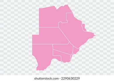 Botswana Map pink Color Background quality files png