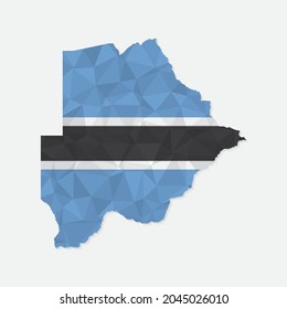 Botswana map in polygonal style on white background. Vector illustration eps 10.