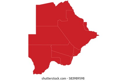 Botswana map red color