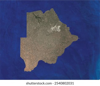 Botswana Karte mit Satellitenansicht Design Stil.